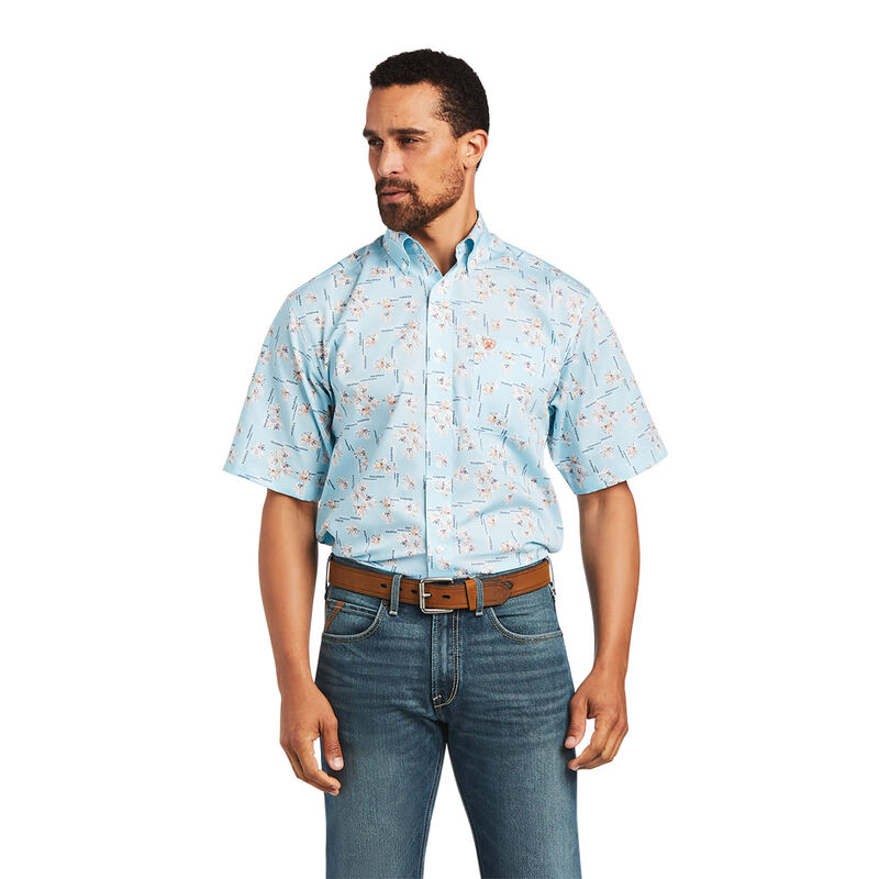 Ariat Hemden Herren - Wrinkle Free Yariel Classic Fit HellBlau ( HMFKR-8752 )